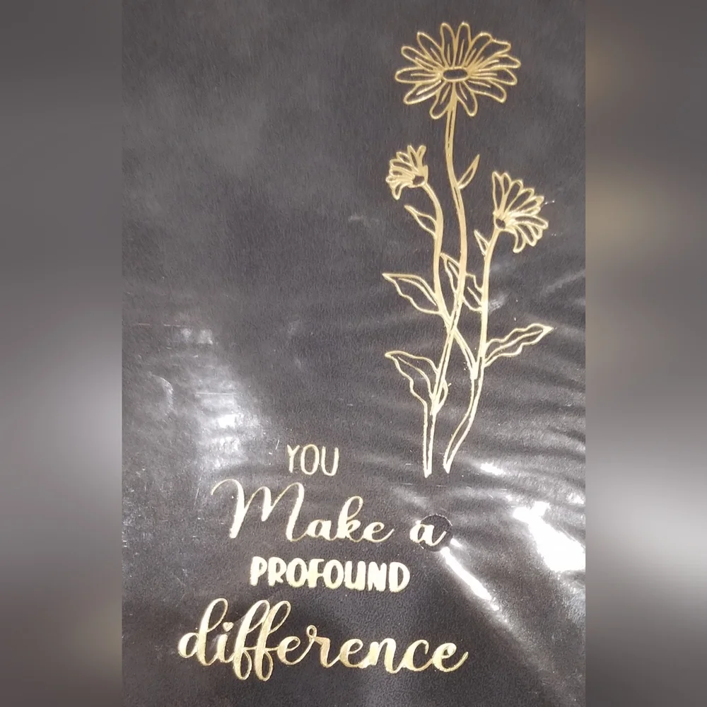 'You Make A Profound Difference' Gray Journal with Gold Floral Design